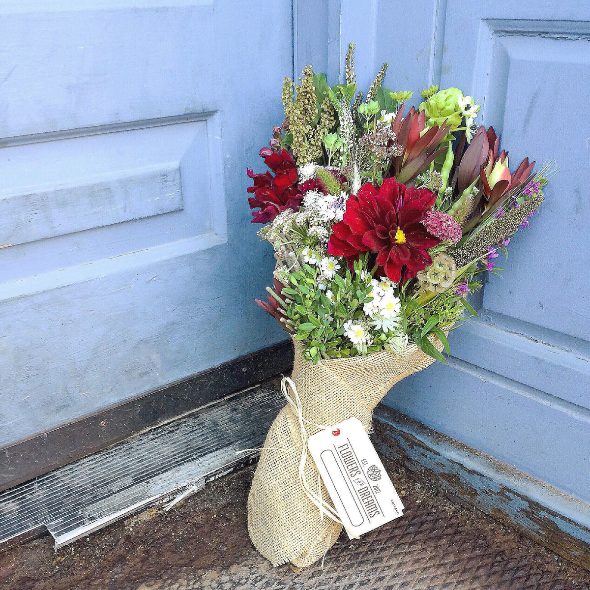 Hand-tied seasonal bouquet delivered to doorstep from Flowers for Dreams flower subscription